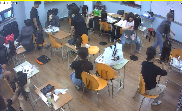 헤어살롱커트 수업장면